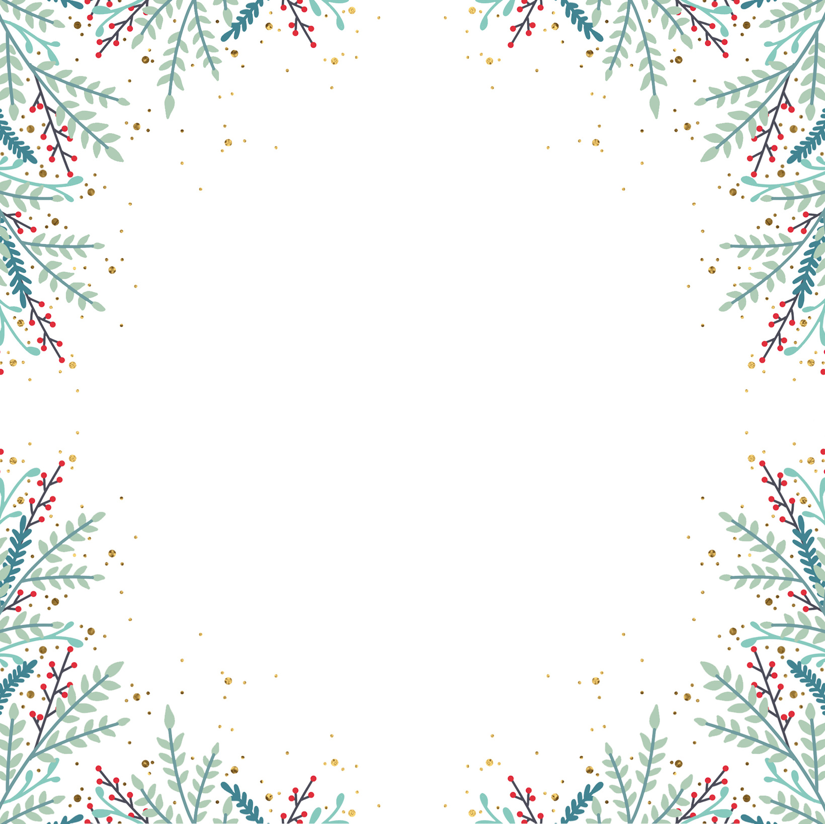 Hand Drawn Christmas Foliage Background